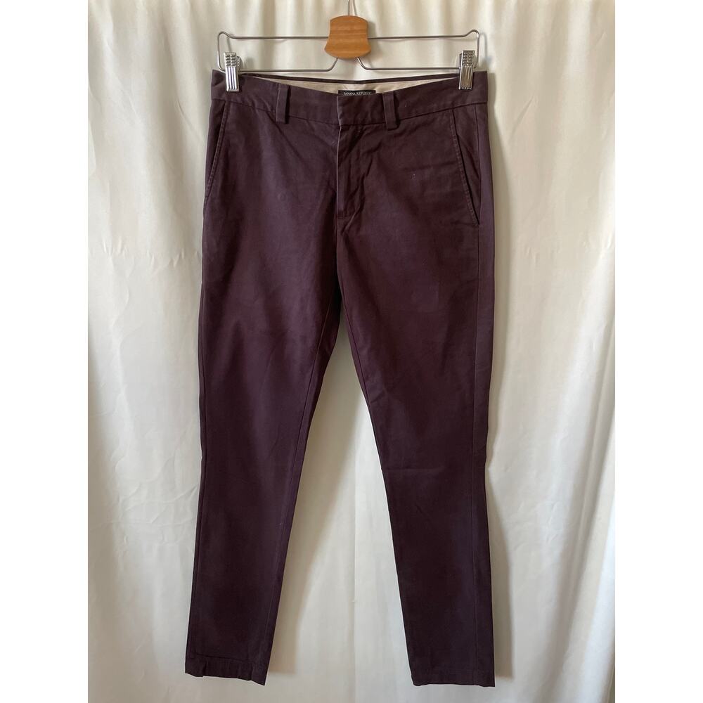 Banana Republic Fulton Chino Plum Purple Hemmed 28W 31.5L